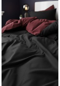Resim More Home Çift Kişilik Yorgan Kılıfı + Yastık Kılıfı Siyah Bordo Bordo - Siyah More Home Çift Kişilik Yorgan Kılıfı + Yastık Kılıfı Siyah Bordo 