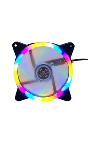 Resim ZR-100 12cm Renkli Gökkuşağı Rainbow RGB Mining Kasa Fanı Işıklı 