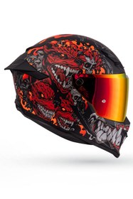 Resim DeadG Inferno Gatekeeper Mat Siyah-Kırmızı Kask 