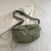 Resim 1 adet Şık Kadın Nylon Crossbody Çanta - Büyük Kapasiteli Ayarlanabilir Askı, Fermuar Kapatma, Düz Renk Göğüs Çantası, Günlük ve Spor Giysileri için, İş, Seyahat, Günlük Kullanım için Çok Yönlü, Seyahat Çantası, Şık Tasarım, Güvenli Fermuar Kapatma 