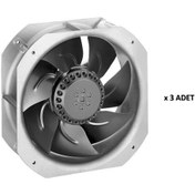 Resim 3'lü EBMPAPST 225x225x80 mm W2E200-HK38-01 230 AC Aksiyal Kompakt Fan 