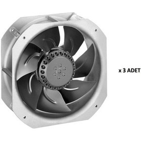 Resim 3'lü EBMPAPST 225x225x80 mm W2E200-HK38-01 230 AC Aksiyal Kompakt Fan 