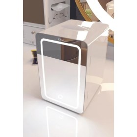 Resim KRF-2505 LED Işıklı Taşınabilir Soğuk - Sıcak Ayarlı Kozmetik Mini Buzdolabı 
