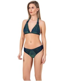 Resim Endeep Kadın Büzgü Detaylı Simli Bikini Takımı 
