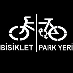 Resim Bisiklet Boyama Şablonu Otopark Boya Şablonu Bisiklet Park Yeri Sembolü 50x50 Cm 