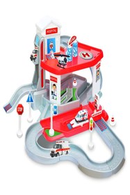 Resim a v d a Hastane Mega 2 Katlı Oyuncak Garaj Seti Pisti - Otopark - Istasyon Araba Oyun Seti 