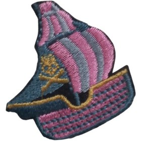 Resim Aplike Ütü İle Yapışan Yelkenli Pembe Arma 4x3 cm 