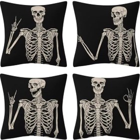 Resim Xiaaokeji Cadılar Bayramı Yastık Kılıfları 18x18 İnç Yastık Kılıfları 9+ 