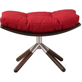 Resim Denis Ahşap Puf - Kırmızı 