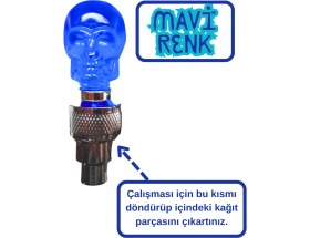 Resim Vekorr 2 Çift Hareket Sensörlü Led Işıklı Sibop Kafatası Şekilli Bisiklet Araç Motor Sibop Kapak Lambası 