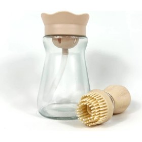 Resim Silikon Cam Hazneli Fırçalı Yağlık Yağ Sos Yumurta Fırçası Pratik Kullanım 