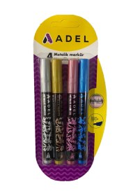 Resim Jumbo Metalik Markör, 4lü Set Askılı Karton Blister 