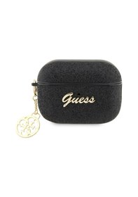 Resim Apple Uyumlu AirPods Pro 2 Kılıf Guess Glitter 4g Charm Exclusive Tasarım Siyah 