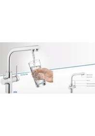 Resim İsaoğlu Yapı Arıtmalı Musluk Arıtmalı Evye Bataryası Modern Premium Tasarım Arıtıcılı Batarya Silver Gümüş Gümüş 