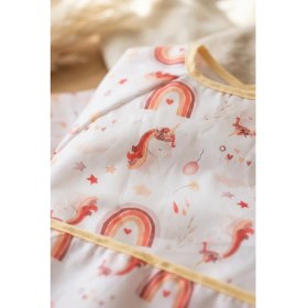 Resim Babydonat Nova Boho Unicorn Desenli Sıvı Geçirmez Uzun Kollu Mama Önlüğü - Blw ve Faaliyet Önlüğü Kırıntı Cepli 6-24 Ay 