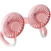 Resim Spor Ve Yaz İçin Taşınabilir Boyun Vantilatörü Düşük Gürültü U Pembe, 