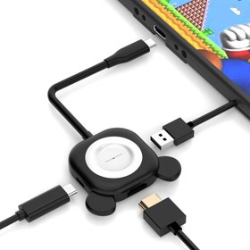 Resim NADESSA Nintendo Switch için Anahtar Yuvası, HDMI USB 3.0 Bağlantı Noktası ve USB C Şarjlı Taşınabilir Anahtar TV Yerleştirme İstasyonu, Steam Deck MacBook Surface Samsung Phone ile Uyumlu.. 