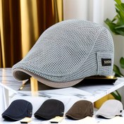 Resim Outdoor Aktiviteler için Ayarlanabilir Nefes Alabilen Mesh Beret Şapka - %100 Polyester Örgü Kap, Havalandırma Delikli, Çok Renk Seçenekleri (Siyah, Kahverengi, Gri, Beyaz) 
