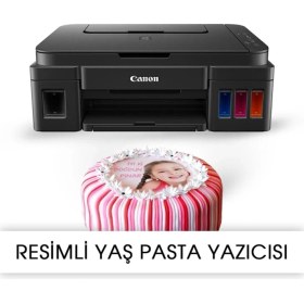 Resim Canon Resimli Pasta Yazıcısı Pıxma G3411 Gıda Mürekkepli Bitmeyen Kartuş Sistemi 