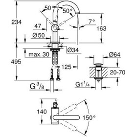 Resim Grohe Atrio Lavabo Bataryası 1/2" M-Boyut - 24363AL0 Siyah 