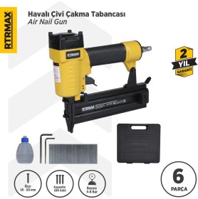 Resim RTRMAX RTM0135 Havalı Çivi Çakma Tabancası 10-50 mm Çantalı 