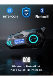 Resim K09 İntercom Bluetooth Motosiklet Kask Kulaklığı İntercom Kulaklık 