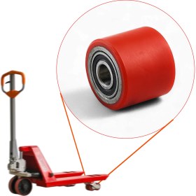 Resim 85X70X20 mm Transpalet Tekeri Rpr Rulmanlı Bilyalı Kırmızı Tekerlek Palet Taşıma Arabası Tekeri 
