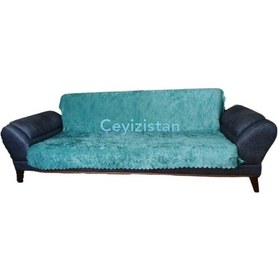 Resim Çeyizistan Süngerli Koltuk Örtüsü Kaydırmaz Tabanlı Turkuaz 