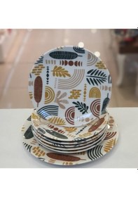 Resim Tulu Porselen Kar Db2960 7 Parça Pasta Seti Çok Renkli 