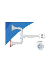 Resim Çöpmak Çift Gözlü Evye Sifon Plastik 