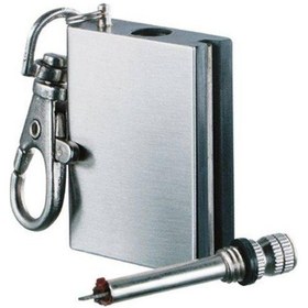 Resim TEKNO DOĞA Benzinli Metal Kibrit Çakmak Anahtarlık Klipsli 