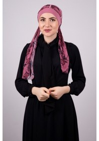 Resim Hürrem Bone Gül Kurusu Pratik Hazır Geçmeli Tesettür Bone Sandy Kumaş Desenli (545491019) Gülkurusu 