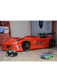 Resim Setaymobilya Arabalı Yatak, Jaguar Rüzgarlıklı Kumandalı Kırmızı Arabalı Yatak 