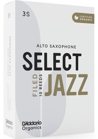 Resim D'addario Orsf10asx3s Organic Select Jazz Filed Alto Saksafon Kamışı No: 3 Soft Profesyonel/caz - 10'lu Paket Kimyasalsız Organik Tarım Sertifikalı, Parlak Ve Net Ton 