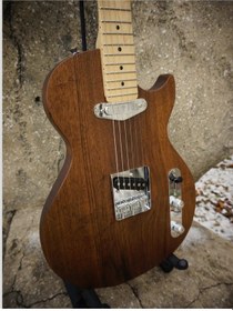 Resim Elektro Gitar Custom Epoksi & Yıllanmış Ağaç Kişiye Özel Doğal Ahşap 