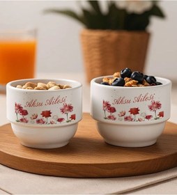 Resim Bk Gift Kişiye Özel İsimli Çiçek Tasraımlı 2li Çerezlik Kase-9, Yeni Ev Hediyesi Önerileri, Misafir Sunum Ürünü, Çay Yanı Kase Kobitmeyencom34776 Bk G 