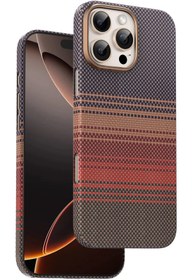 Resim KeepHone iPhone 16 Pro Kılıf Magsafe Şarj Özellikli 0,5 Slim Aramid Karbon Fiber Kevlar Desenli Kapak 