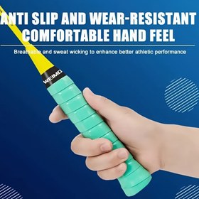 Resim 3-Pack WEIWEI Tenis Raketi Kavrama Bandı - Kaymaz ve Aşınmaya Dayanıklı Ter Emici Konforlu El Kavrama Bandı - Badminton, Tenis, Squash için Dayanıklı Sentetik Suni Deri ile Dokulu Kavrama, Karışık Renkler, Spor Ekipman Aksesuarı, Şık Spor Ekipmanı, Kaymaz Malzeme 