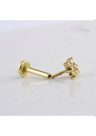 Resim Glorria Altın Yonca Tragus Piercing Sarı 