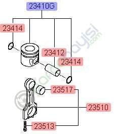 Resim Kia Cerato - Ceed Piston Pim Seti Orjinal | 234102A965 