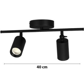 Resim Feyza Design Modern Siyah Spot Ledli 2'li Avize, Cafe, Mutfak ve Banyo Için Şık Tasarım 