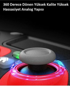 Resim Kablosuz Wireless Ps4 Android Apple Uyumlu iOS Switch Pc Six-axis Oyun Kolu Joystick Mavi 