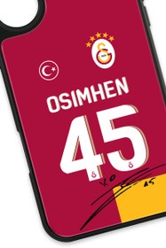 Resim Galatasaray Victor Osimhen Parçalı Forma İmzalı Cam Telefon Kılıfı - iPhone 16 