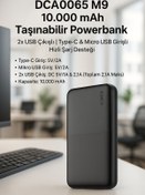 Resim Dexim DCA0065 M9 10.000 mAh Taşınabilir Powerbank,2x USB Çıkışlı ,Type-C & Micro USB ,Hızlı Şarj Desteği 