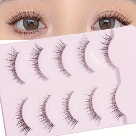 Resim 5 Çift Doğal Uzun Çapraz Peri Saçı Şeffaf Kalınlaştırılmış Kirpik Uçları ile Sahte Kirpikleri Uzatmak için 13mm 