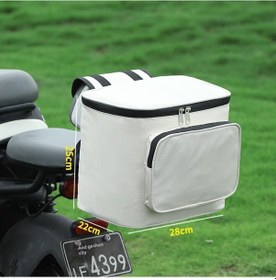 Resim Beyaz Arka Sırt Çantası, Elektrikli Motosiklet Saklama Cebi, Büyük Kapasite 