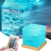 Resim 16 Renkli Kuzey Işıkları Yansıtma Gece Lambası - Dokunmatik/Uzaktan Kumanda ile Parlayan Küp LED, USB Güçlü, Yatak Odası, Oturma Odası veya Hediye için Mükemmel, Karanlıkta Parlayan Dekor, Uzaktan Kumandalı Işık, Dalgalı Işık Deseni, Canlı Işık Gösterisi 