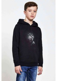 Resim Tshirthane Tokyo Ghoul Anime Baskılı Unisex Çocuk Kapüşonlu Siyah Sweatshirt Siyah 