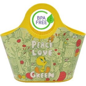 Resim Toyfest Çok Amaçlı Sarı Çocuk Günlük & Plaj Çantası - Peace Love Green Tweety Model - 5 Lt 