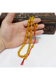 Resim Omari Usta İmzalı Fıçı Kesim Alman Sıkma Kehribar Tesbih 9.5x10.5 